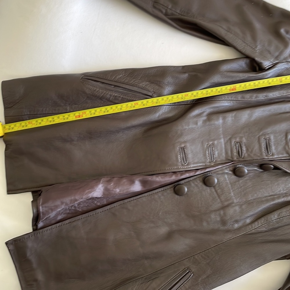 COPY - Hand made Leather Jacket Brown Size M - Picture 7 of 7